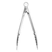 Browne USA 57577 Utility Tongs - 9-1/2" Stainless Steel, Silver Handle, Lock & Loop, Dishwasher Safe 1 image