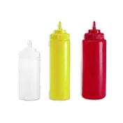 Browne USA 57803205 Red Polyethylene 32 oz Squeeze Bottle, Wide Mouth, Single No-Drip Tip 2 image