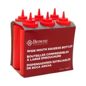 Browne USA 57803305 Squeeze Bottle, 32 Oz Red Polyethylene, Wide Mouth Single Tip - 6/Set 1 image