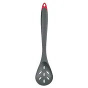 Browne USA 7112308 - Cuisipro Slotted Serving Spoon, 11" Black Fiberglass Handle, Red Loop, 480°F 1 image