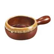Browne USA 744050 Onion Soup Bowl, 10-12 oz, 4.25" Dia x 2" H Handled Stoneware, Two-Tone Brown 1 image