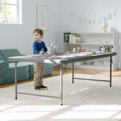 Flash Furniture RB-3060-KID-GY-GG Paige Kids 30x60 Rectangle Folding Table, Granite Gray Plastic 1 image