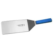 Dexter 31654H Stainless Steel Turner, 8" x 4" Blade, Blue Heat-Resistant Handle, NSF 1 image