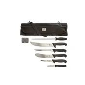 Mercer M13754 - 8pc:3"Paring/Boning,8"Fillet/Butcher,10"Cimeter/Steel,Sharpener,NSF,7-Pocket - 8/Bag 1 image