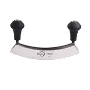 Mercer M18928 Mezzaluna Knife, 8" Double Blade, Japanese High Carbon Steel, Dual Rubber Knob Handles 1 image