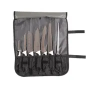 Mercer M21821WH Millennia 8-Piece Knife Roll Set, White Santoprene, 3.5"-10" Blades, NSF - 1/Bag 1 image