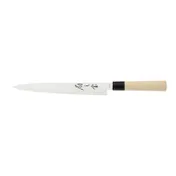 Mercer M24010PL Asian Sashimi Knife, 10" Steel Blade, 6°/15° Bevel, Santoprene Handle, NSF, Stamped 1 image