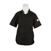 Mercer M60200BK4X Cook Shirt 4XL (60-62") Black 65/35 Poplin, Front, Mesh/Vented Sides, Chest Pocket 1 image
