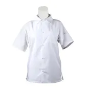 Mercer M60200WH4X Cook Shirt, 4XL White 65/35 PolyCotton, Sleeve, Button Front, Mesh, Chest Pocket 1 image