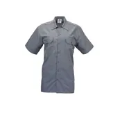 Mercer M60250GYS - Gray Small 32-34 Cook Shirt, Short-Sleeve, PolyCotton, Button Front Chest Pockets 1 image