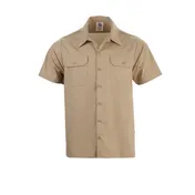 Mercer M60250KH4X Work Shirt, Unisex 4X (60-62") Short-Sleeve, 65/35 Poly-Cotton, Khaki, Utility 1 image