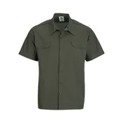 Mercer M60250OLL Metro Edge Work Shirt - Large Olive 65/35 PolyCotton, Short Sleeve, Button Front 1 image