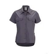 Mercer M60350GYM Women’s Shirt, Medium Gray Short-Sleeve, Button Front, 65/35 Poly-Cotton Poplin 1 image
