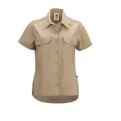 Mercer M60350KHXS Women's XSmall (32-34") Khaki Work Shirt, PolyCotton, Short-Sleeve, Button Front 1 image