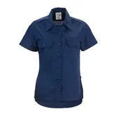 Mercer M60350NBL Shirt - Women’s Large Navy, Short-Sleeve, 65/35 Poly/Cotton Poplin, Button-Front 1 image