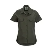 Mercer M60350OLL Work Shirt, Large Olive Green 65/35 Poly-Cotton Poplin, Short-Sleeve Button Front 1 image