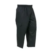 Mercer M61090BKL Unisex Cargo Chef Pants, Large Black, 65/35 Poly/Cotton Twill, Waist, Leg Pockets 1 image