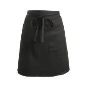 Mercer M61129BK - Waist Apron, 29" x 19", 2 Pockets, 40" Ties, 65/35 Poly/Cotton Twill, Black 1 image