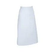 Mercer M61130WH Waist Apron - Genesis Bistro, 33" x 29", 2-Sided White Poly/Cotton Twill, No Pocket 1 image