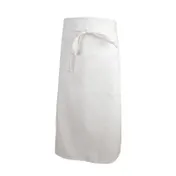 Mercer M61135WH Waist Apron - 33" x 29", 4-Sided 65/35 Poly-Cotton Twill, White 1 image
