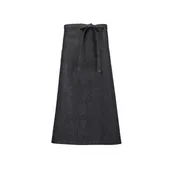 Mercer M63201BKD Waist Apron - 32" x 33-3/4" Denim, Black, 2 Pockets, 43" Ties, 100% Cotton 1 image