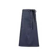Mercer M63201DEN Waist Apron, 32" x 33.75", 43" Ties, 2 Pockets, 100% Cotton Denim, Indigo Blue 1 image