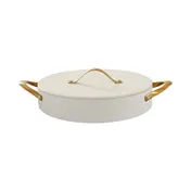 Spring USA 8756-2-28 Buffet Chafing Dish, 4-Quart (1 gal) Ivory Finish, Heavy-Duty Smallware for Buffet Service 1 image