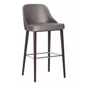 Original Wood Seating LUXE B ALYSSA P7/COM Upholstered Bar Stool with Curved Back and Wood Frame 1 image