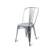 Original Wood Seating M11 Side Chair, Fan Back, Steel Seat, Steel Frame, Bright Silver Powder Coat Finish 1 image