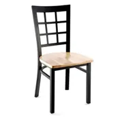Original Wood Seating M33 SW Solid Wood Seat Metal Grid Back Restaurant Chair 1 image