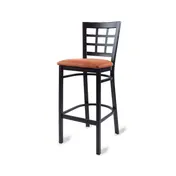 Original Wood Seating M33B GR8 Armless Bar Stool, Upholstered Seat, Black Powder Coat, Grade 8 Upholstery 1 image