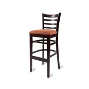 Original Wood Seating W41B P7/COM Armless Ladder Back Bar Stool with Upholstered Seat and Footrest 1 image