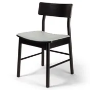 Original Wood Seating W44 GR7 European Beech Wood Side Chair with Upholstered Seat and Extended Solid Wood Back 1 image