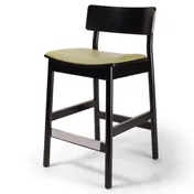 Original Wood Seating W44B GR9 Armless European Beech Wood Bar Stool with Upholstered Seat and Solid Wood Back 1 image