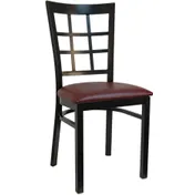 Atlanta Booth & Chair M290 Metal Outdoor Restaurant Chair, Semi Gloss Finish, Window Pane Back 1 image