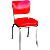 Atlanta Booth & Chair M329 Chrome Retro Outdoor Restaurant Chair, Metal Frame, Metal Seat & Back 1 image