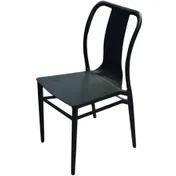 Atlanta Booth & Chair OD702 Modern Black Matte Aluminum Outdoor Dining Side Chair 1 image