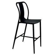 Atlanta Booth & Chair OD702BS Outdoor Barstool, Modern Black Matte Aluminum Frame, Metal Back and Seat, Armless 1 image