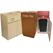 Atlanta Booth & Chair R100L - Trash Can, 55-Gal Capacity, Swing Door, “Thank You" Engraving, Color 1 image