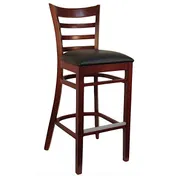 Atlanta Booth & Chair W101BS European Beech Wood Ladder Back Barstool with Footrest, Upholstery to be Specified 1 image
