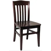 Atlanta Booth & Chair W104 Bulldog Slat Back Solid European Beech Wood Chair with ABC Vinyl 1 image