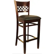 Atlanta Booth & Chair W105BS European Beech Wood Barstool with Venetian X-Back and Footrest 1 image