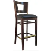 Atlanta Booth & Chair W106BS European Beech Wood Barstool with Grid Back and Footrest 1 image
