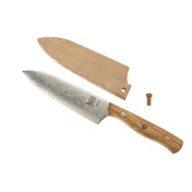 Mercer M37153 Bar Knife with Saya Cover, 5" Damascus Blade, Full Tang, Maple Handle, 9 3/8" Length 1 image