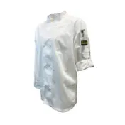 Thunder Group CJ210WHXL Chef Jacket, X-Large White, Tapered Fit, French Cuffs, 65/35 Poly/Cotton 1 image