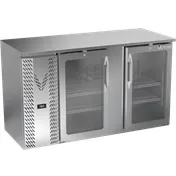 Victory VBBN58HC-FG-S 58" Stainless Steel Back Bar Cooler, 14.8 cu. ft., 2 Glass Doors, 115V 1 image