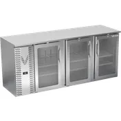 Victory VBBN78HC-FG-S 78" Three-Section Back Bar Cooler, Stainless Steel, 21.7 cu. ft., Glass Doors 1 image