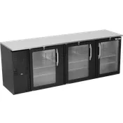 Victory VBBN94HC-G-B 94" Back Bar Refrigerator, 3-Section, 27.191 cu. ft., Black Exterior, Stainless Steel Top 1 image