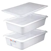 Carlisle 01828 Food Storage Box, 4.5-Gal White HDPE, 20-7/8"x12-3/4", NSF, 194°F--40°F, Lid/Drip Box 1 image
