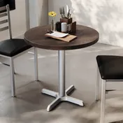 Flash Furniture GSF-RD30-DKBRN-T2222S-GG 30" Round Beech Wood Butcher Block Table Top, Dark Brown, 29-1/2"H 2 image